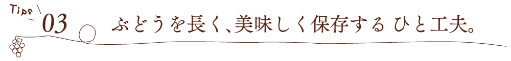 【Tips03】ぶどうを長く、美味しく保存するひと工夫。