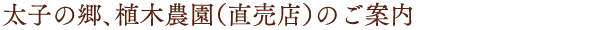 太子の郷、植木農園（直売店）のご案内